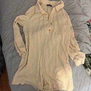 trendy long sleeve collared romper